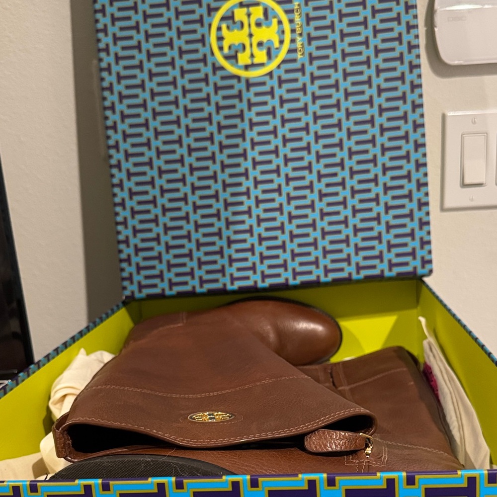 Tory Burch Chestnut Leather Boots